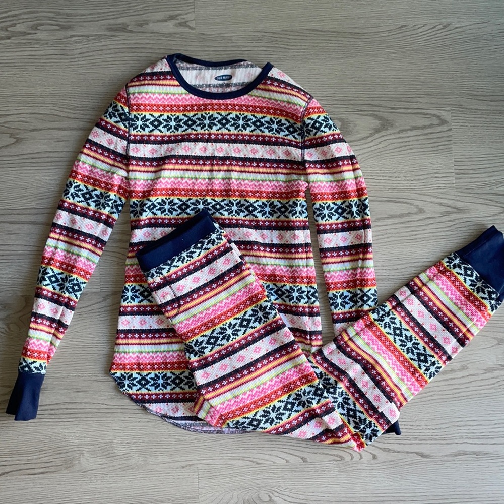 Old Navy Thermal Pajama Set Small